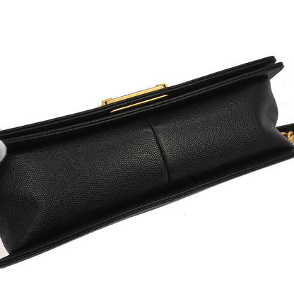 Boy Chanel 2019 Black Caviar Skin Medium Shoulder Bag