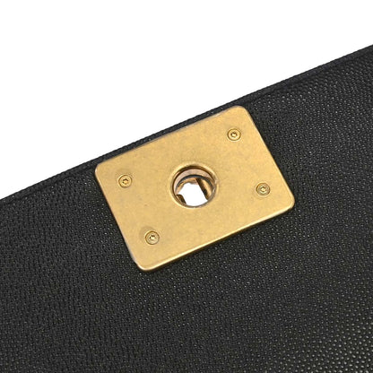 Boy Chanel 2019 Black Caviar Skin Medium Shoulder Bag