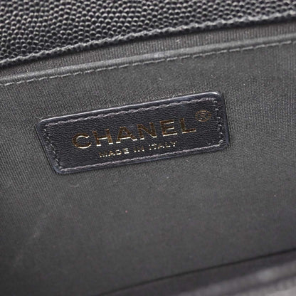 Boy Chanel 2019 Black Caviar Skin Medium Shoulder Bag