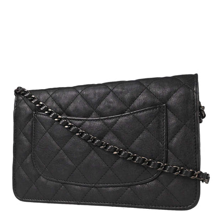 Chanel 2017-2018 Black Calfskin Classic WOC Wallet on Chain Bag