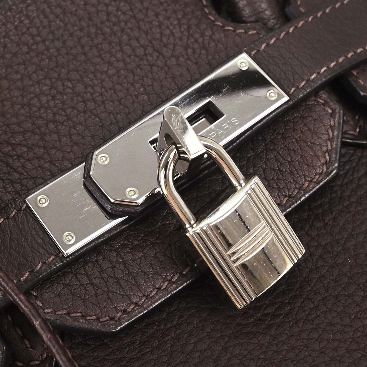 Hermes Havane Fjord Haut a Courroies 28 Handbag