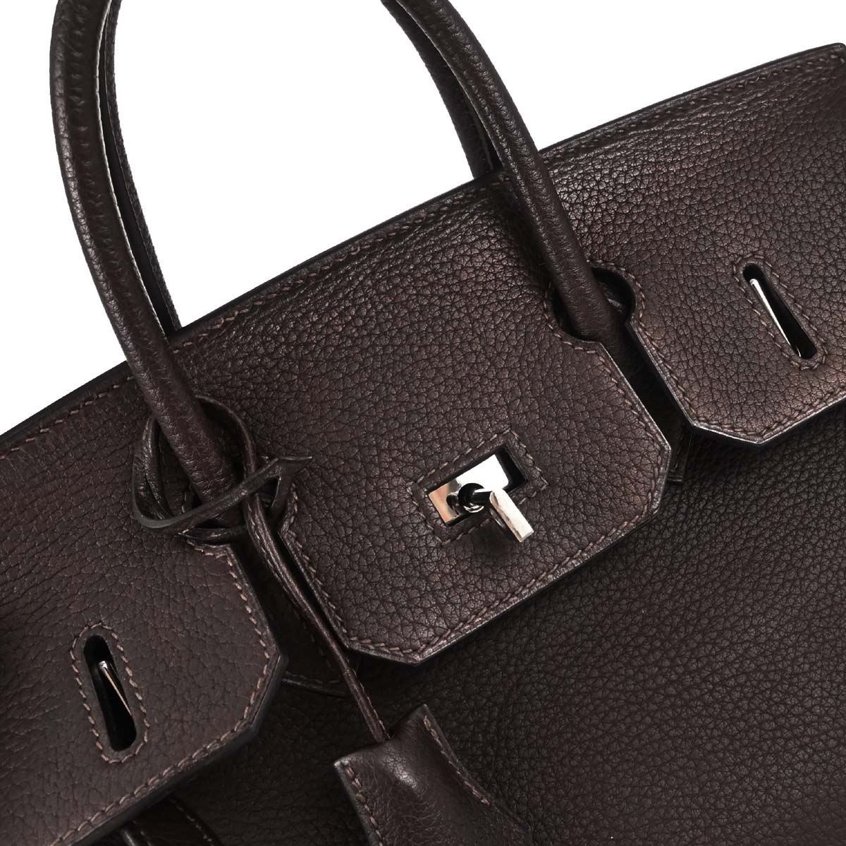 Hermes Havane Fjord Haut a Courroies 28 Handbag
