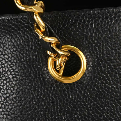 Chanel 1996-1997 Black Caviar Skin Supermodel Tote Shoulder Bag