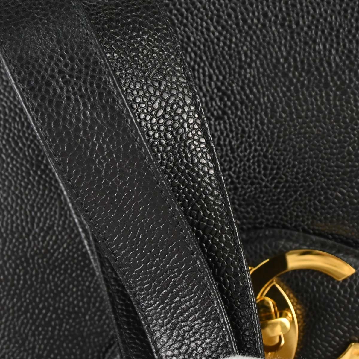 Chanel 1996-1997 Black Caviar Skin Supermodel Tote Shoulder Bag