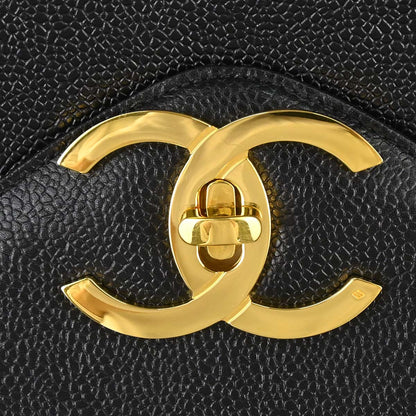 Chanel 1996-1997 Black Caviar Skin Supermodel Tote Shoulder Bag