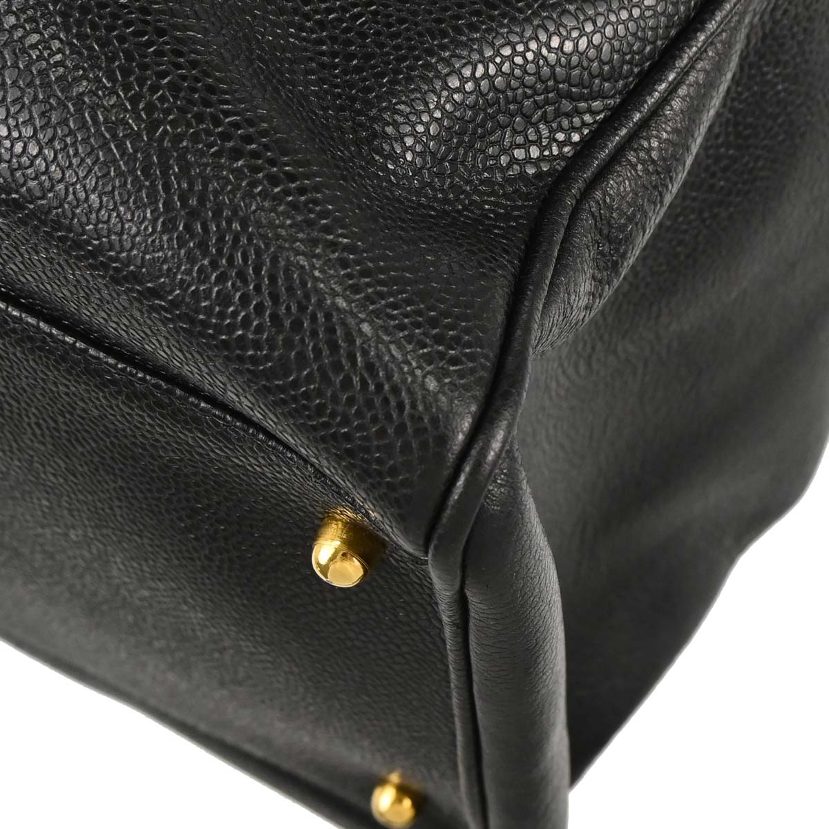 Chanel 1996-1997 Black Caviar Skin Supermodel Tote Shoulder Bag