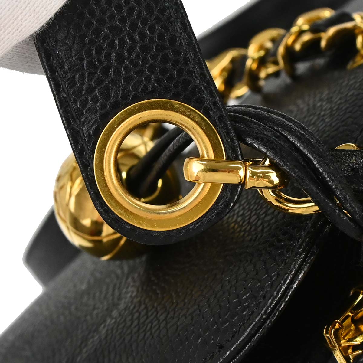 Chanel 1996-1997 Black Caviar Skin Supermodel Tote Shoulder Bag