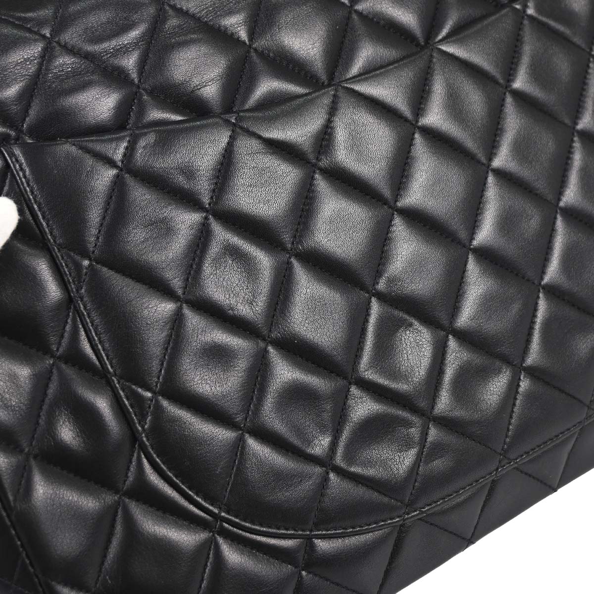 Chanel 1994-1996 Black Lambskin Maxi Classic Flap Shoulder Bag
