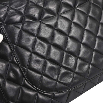 Chanel 1994-1996 Black Lambskin Maxi Classic Flap Shoulder Bag