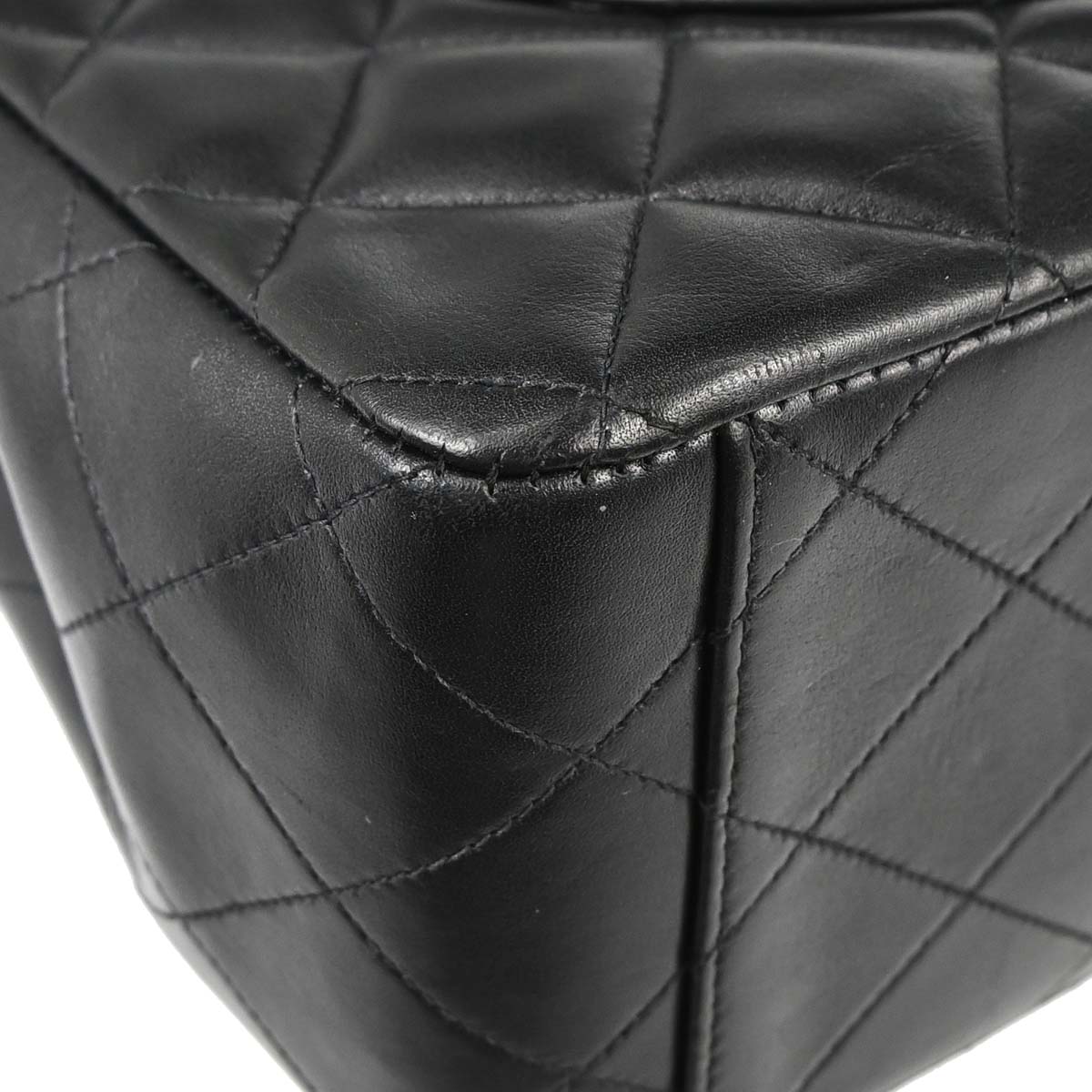 Chanel 1994-1996 Black Lambskin Maxi Classic Flap Shoulder Bag