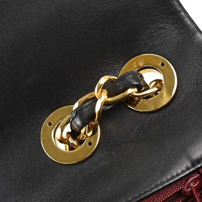 Chanel 1994-1996 Black Lambskin Maxi Classic Flap Shoulder Bag