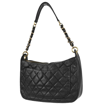 Chanel 2002-2003 Black Caviar Skin Hobo Handbag