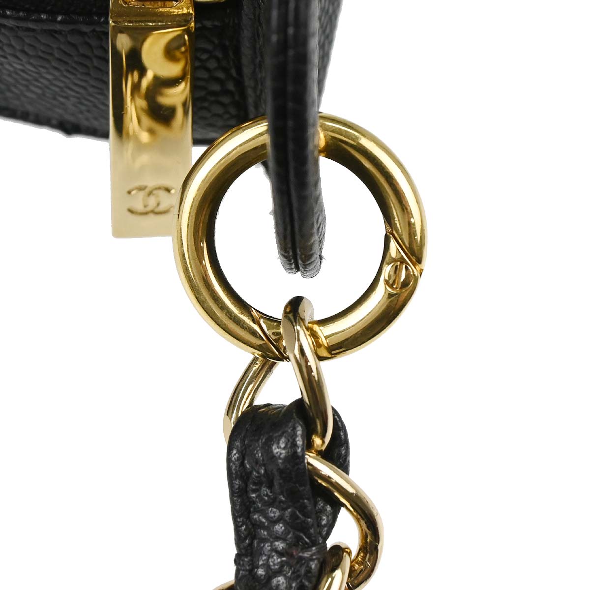 Chanel 2002-2003 Black Caviar Skin Hobo Handbag