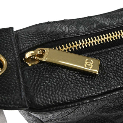 Chanel 2002-2003 Black Caviar Skin Hobo Handbag