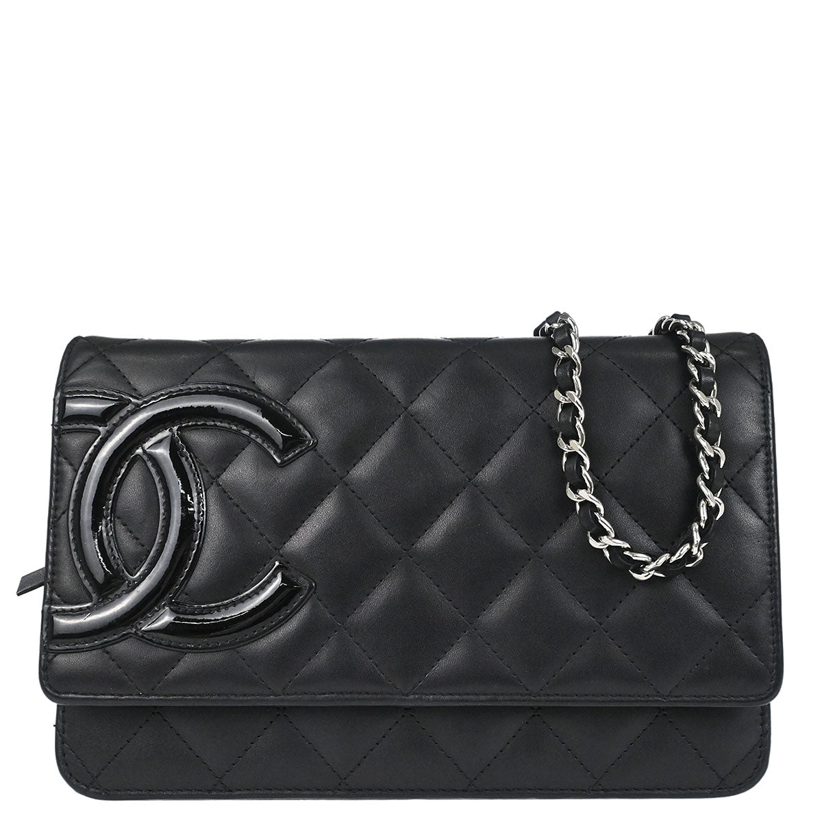 Chanel 2012 Calfskin Cambon Ligne WOC Wallet on Chain Shoulder Bag