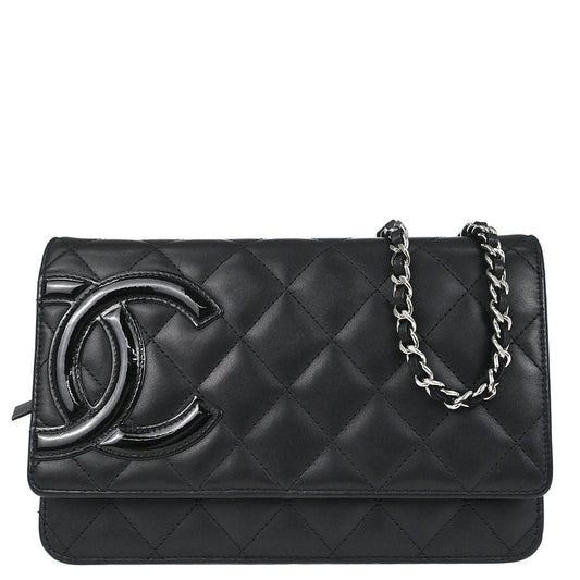 Chanel 2012 Calfskin Cambon Ligne WOC Wallet on Chain Shoulder Bag