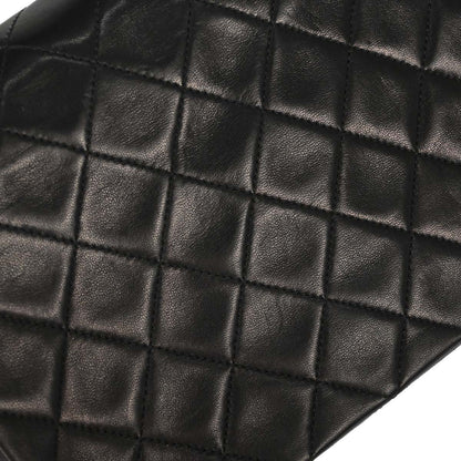 Chanel 1991-1994 Black Lambskin Classic Square Flap Shoulder Bag 20