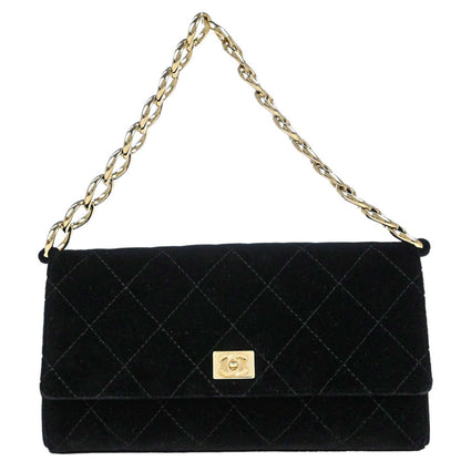 Chanel 2002-2003 Black Velvet Chain Handbag