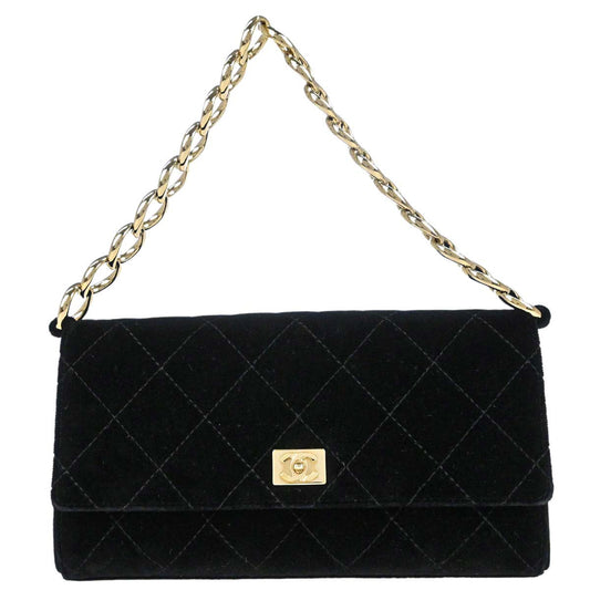 Chanel 2002-2003 Black Velvet Chain Handbag