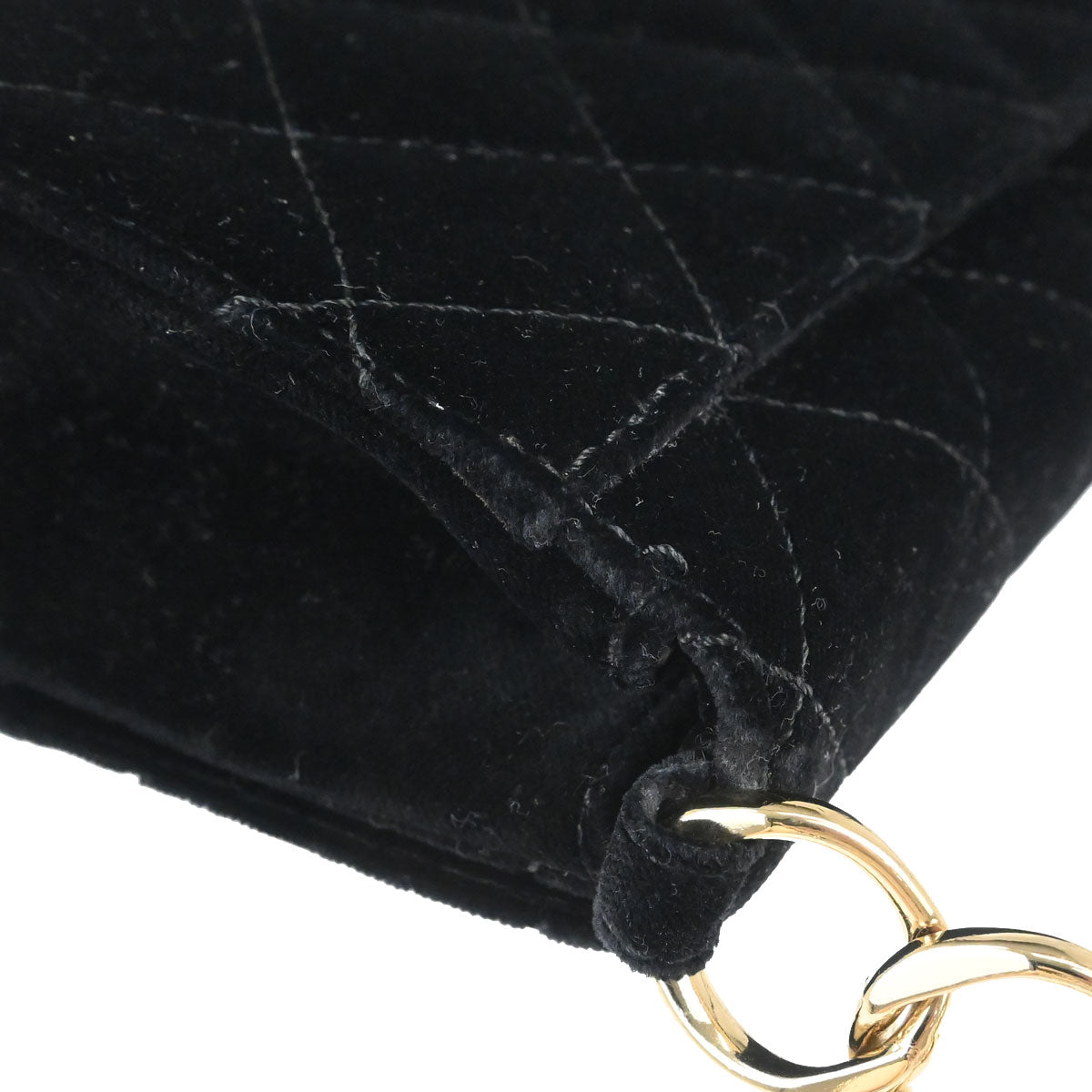 Chanel 2002-2003 Black Velvet Chain Handbag