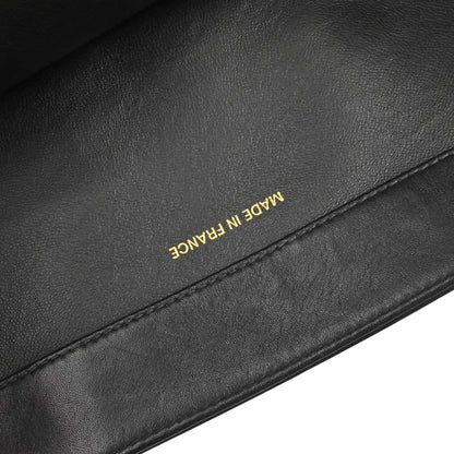Chanel 1994-1996 Black Lambskin Chain Tote Shoulder Bag