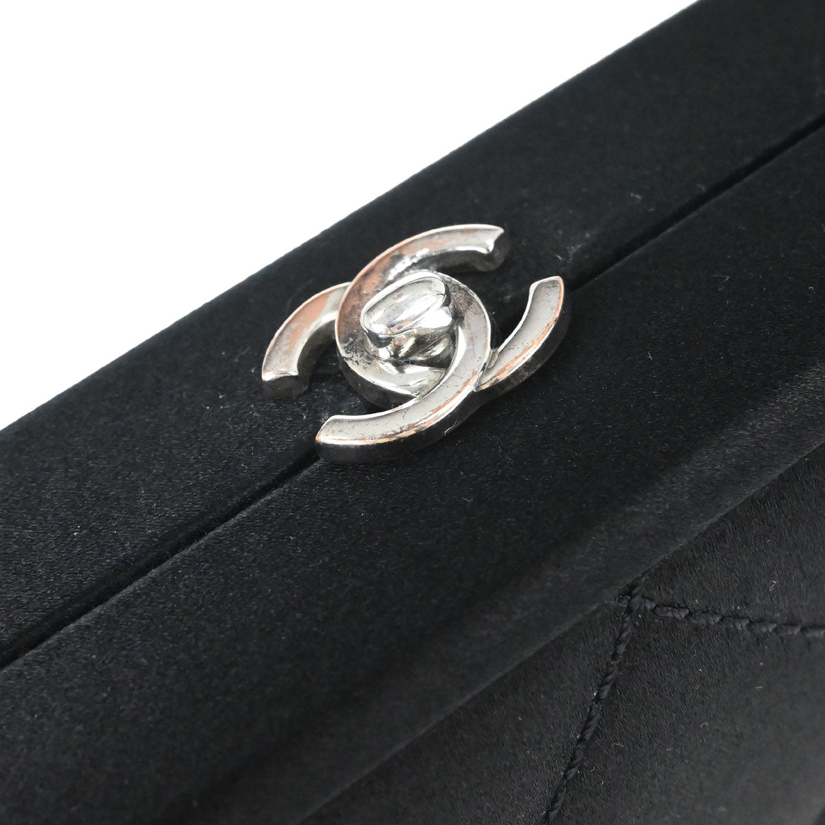 Chanel 2000-2002 Black Satin Handbag