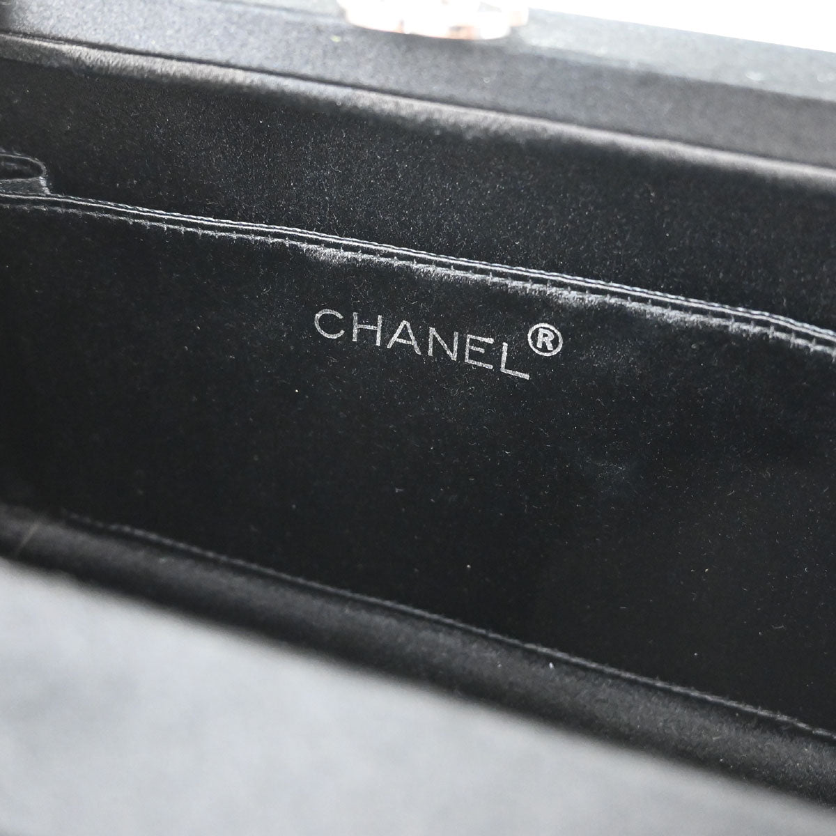 Chanel 2000-2002 Black Satin Handbag