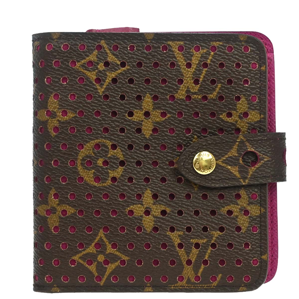 Louis Vuitton Monogram Perfo Compact Zip Wallet M95188