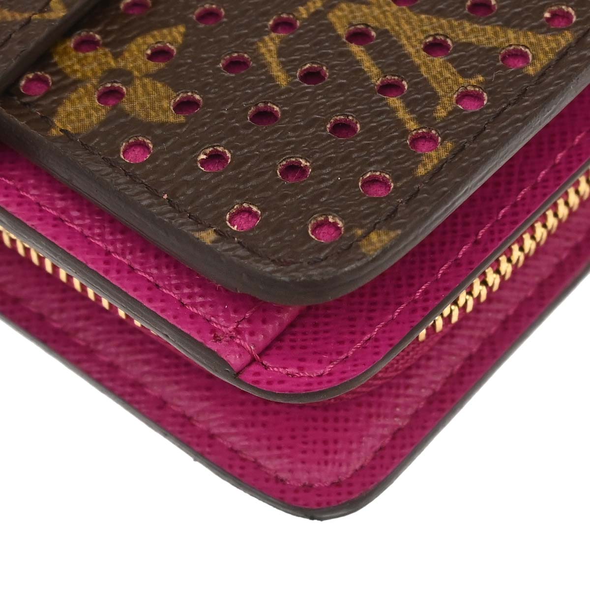 Louis Vuitton Monogram Perfo Compact Zip Wallet M95188