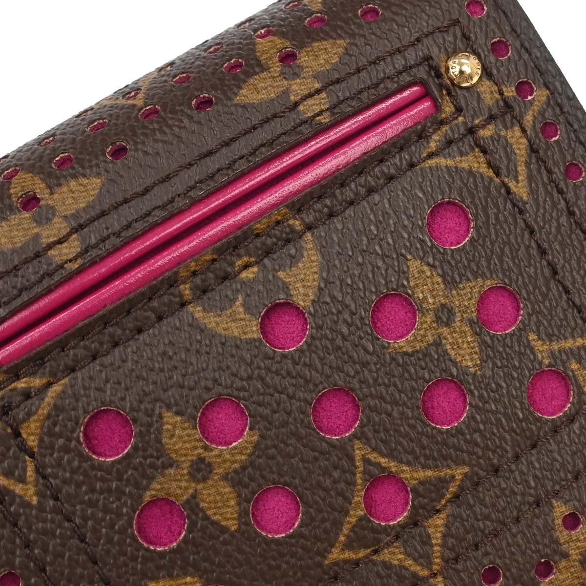 Louis Vuitton Monogram Perfo Compact Zip Wallet M95188