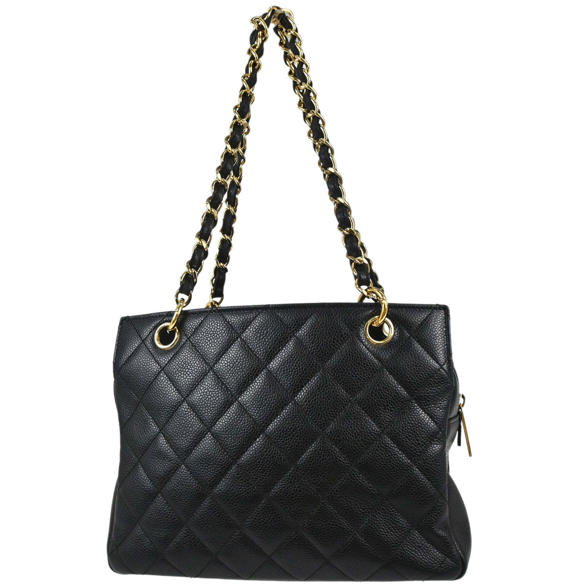 Chanel 2008-2009 Black Caviar Skin Petite Timeless Tote PTT Chain Handbag
