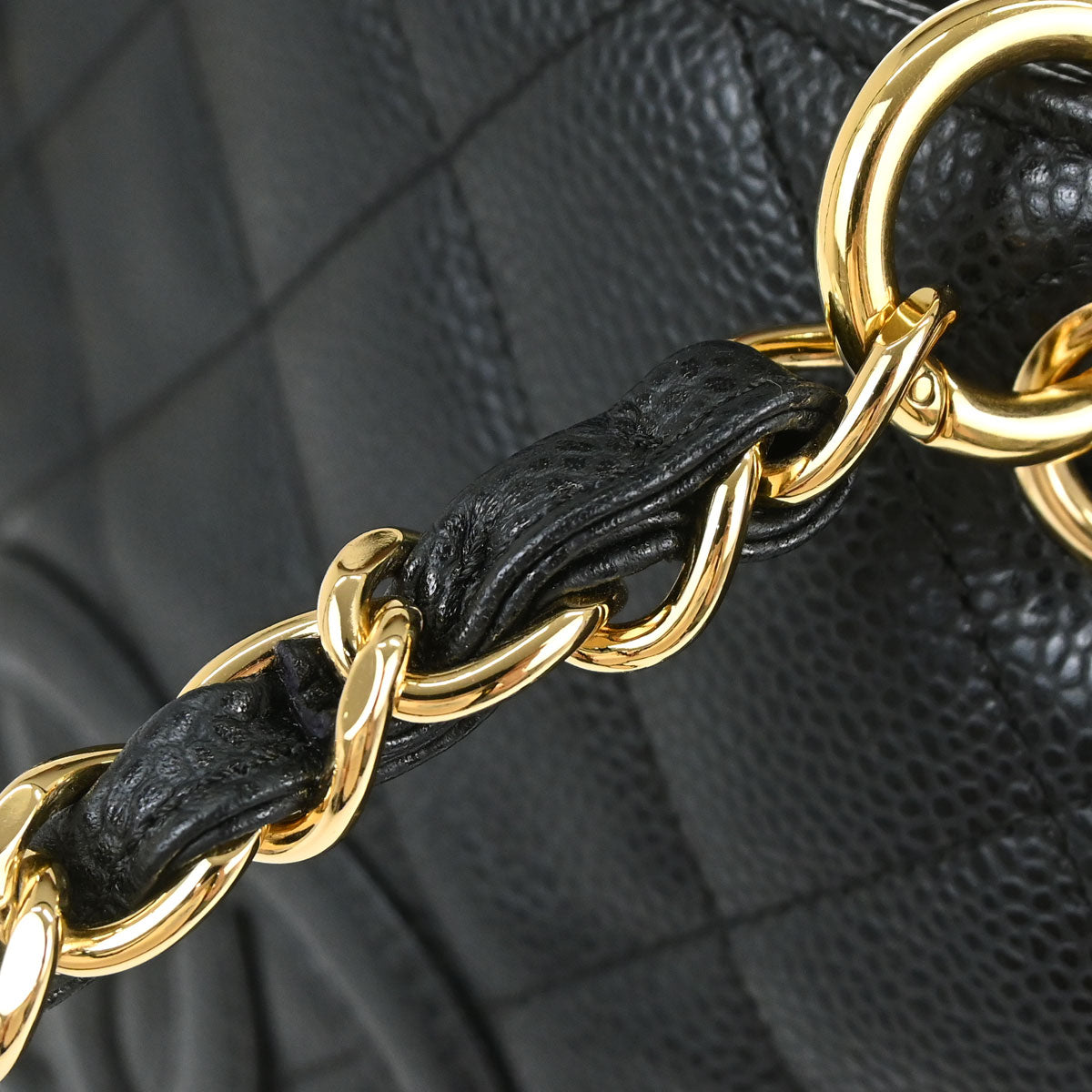 Chanel 2008-2009 Black Caviar Skin Petite Timeless Tote PTT Chain Handbag
