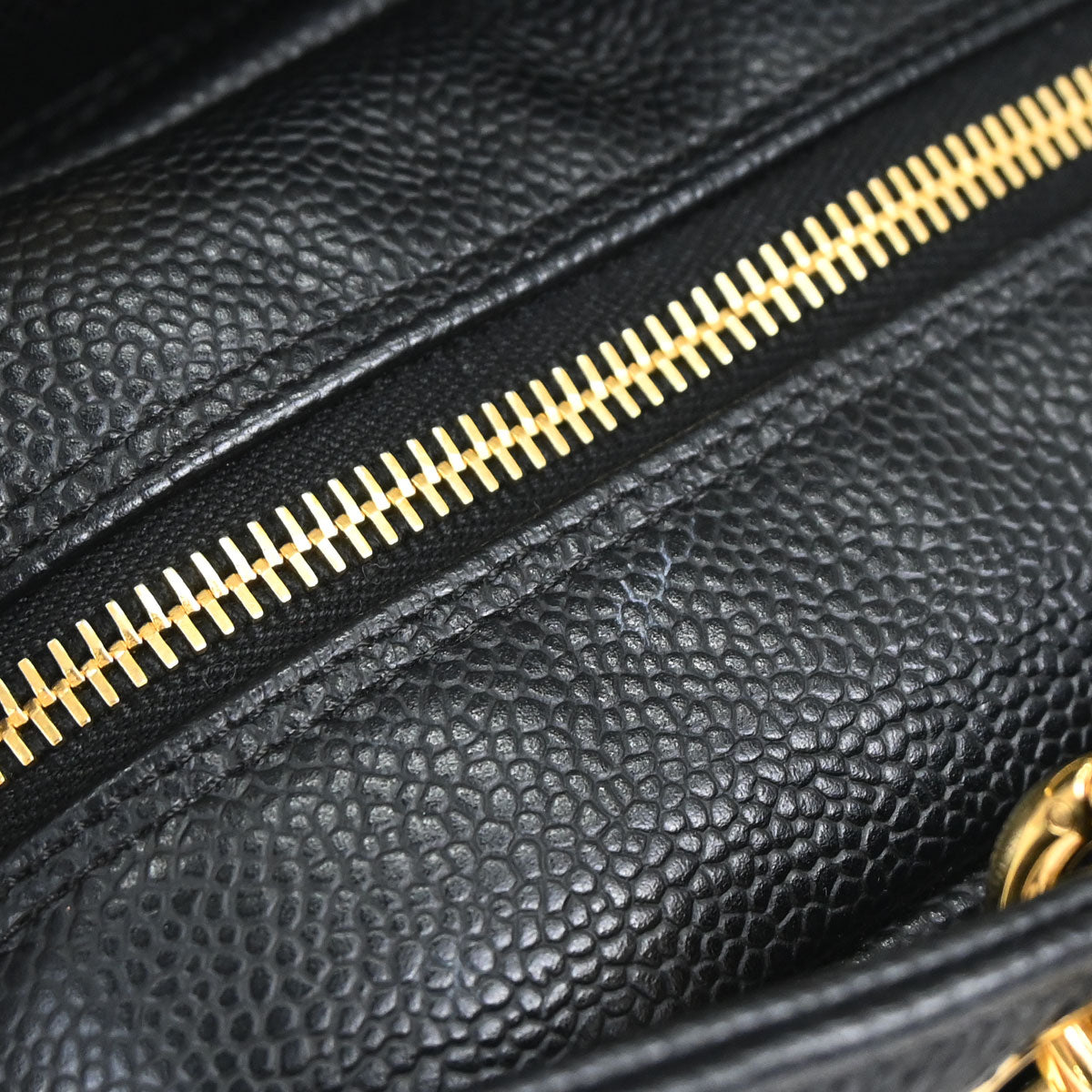 Chanel 2008-2009 Black Caviar Skin Petite Timeless Tote PTT Chain Handbag