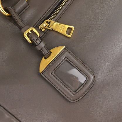 Prada Brown Leather 2way Shoulder Tote Handbag