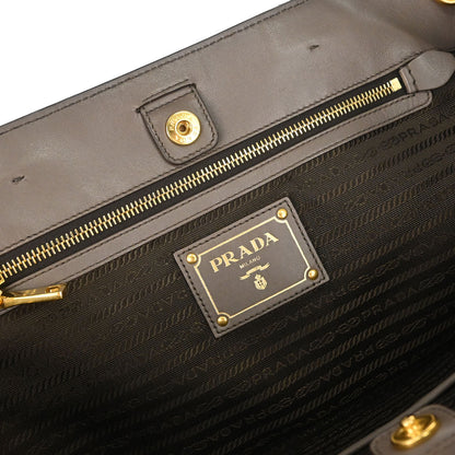 Prada Brown Leather 2way Shoulder Tote Handbag