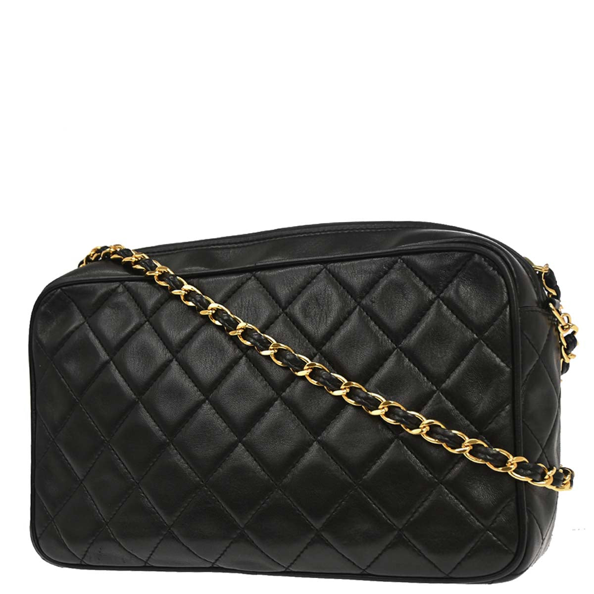Chanel Black Lambskin Camera Bag Small