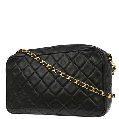 Chanel Black Lambskin Camera Bag Small