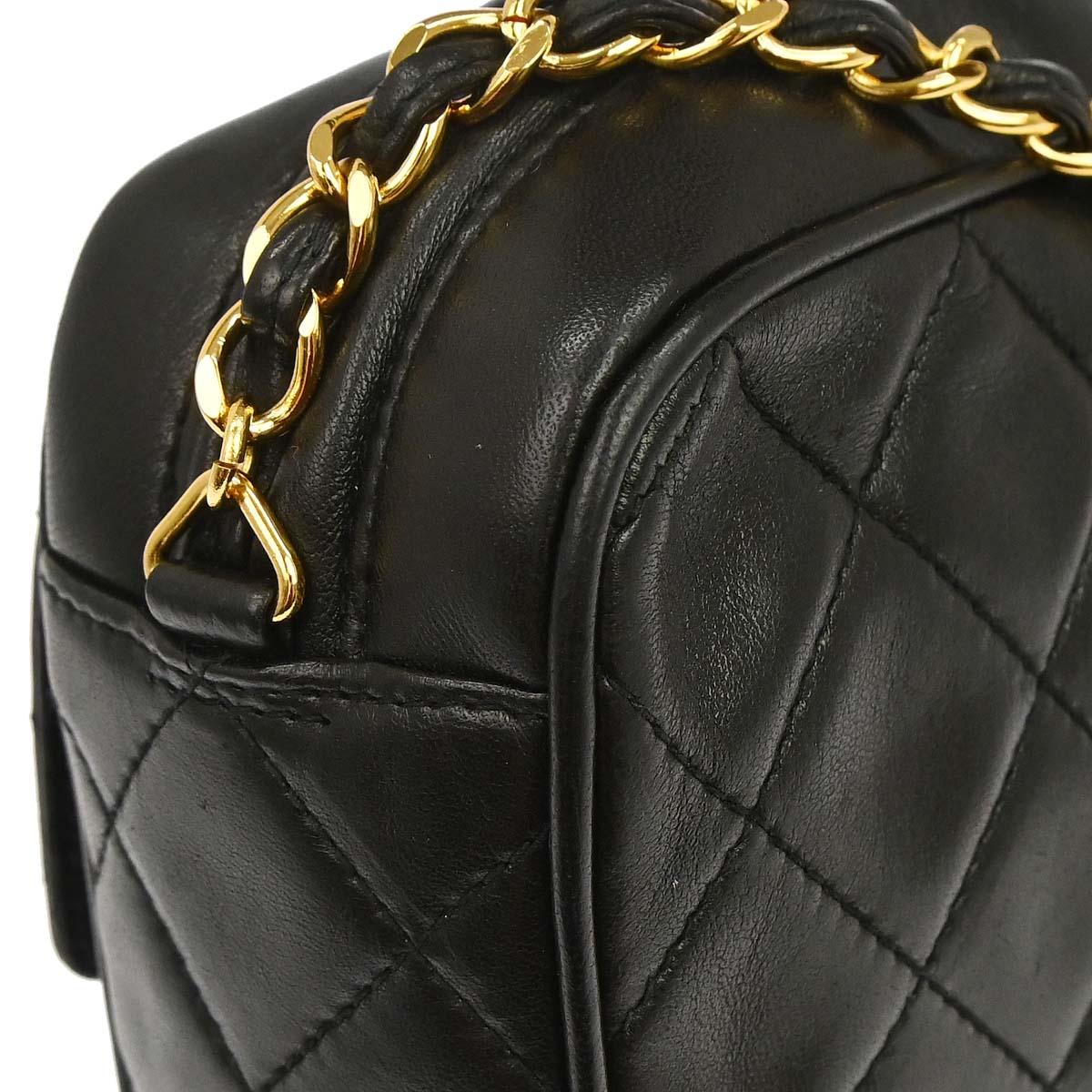 Chanel Black Lambskin Camera Bag Small