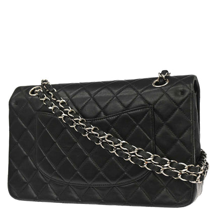 Chanel 2000-2002 Black Lambskin Medium Classic Double Flap Shoulder Bag