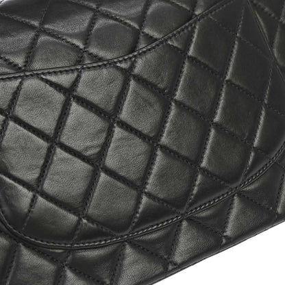 Chanel 2000-2002 Black Lambskin Medium Classic Double Flap Shoulder Bag