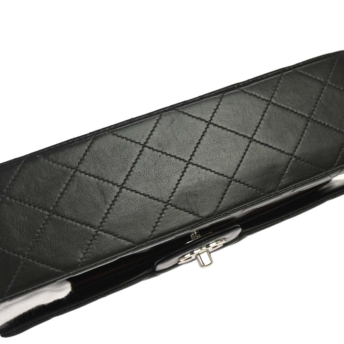 Chanel 2000-2002 Black Lambskin Medium Classic Double Flap Shoulder Bag