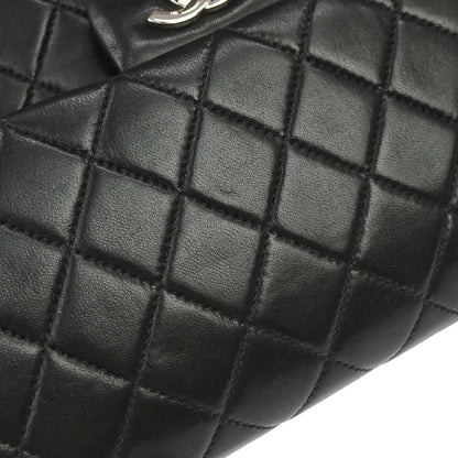 Chanel 2000-2002 Black Lambskin Medium Classic Double Flap Shoulder Bag