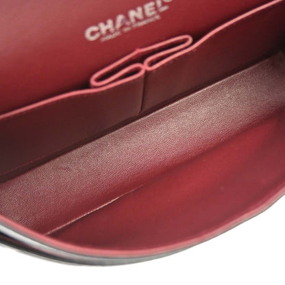 Chanel 2000-2002 Black Lambskin Medium Classic Double Flap Shoulder Bag