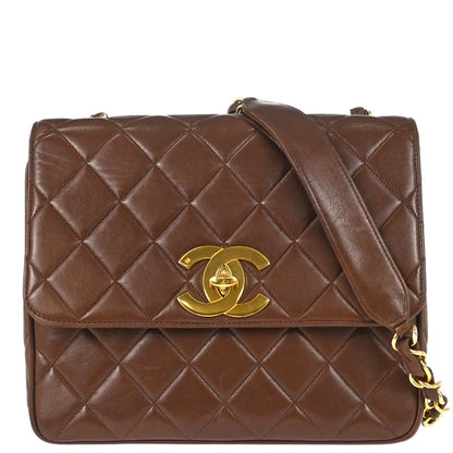 Chanel Brown Lambskin Shoulder Bag