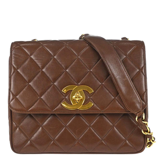 Chanel Brown Lambskin Shoulder Bag