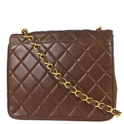 Chanel Brown Lambskin Shoulder Bag