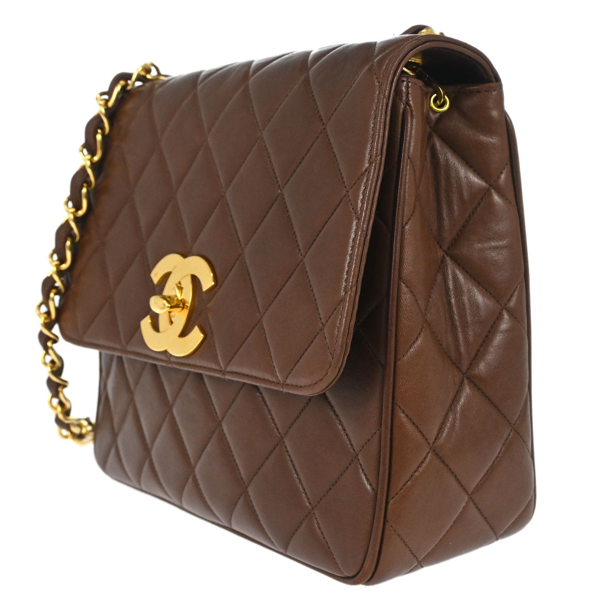 Chanel Brown Lambskin Shoulder Bag