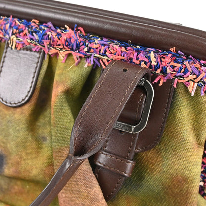 Chanel Khaki Green Canvas Graffiti On The Pavement Tote Handbag