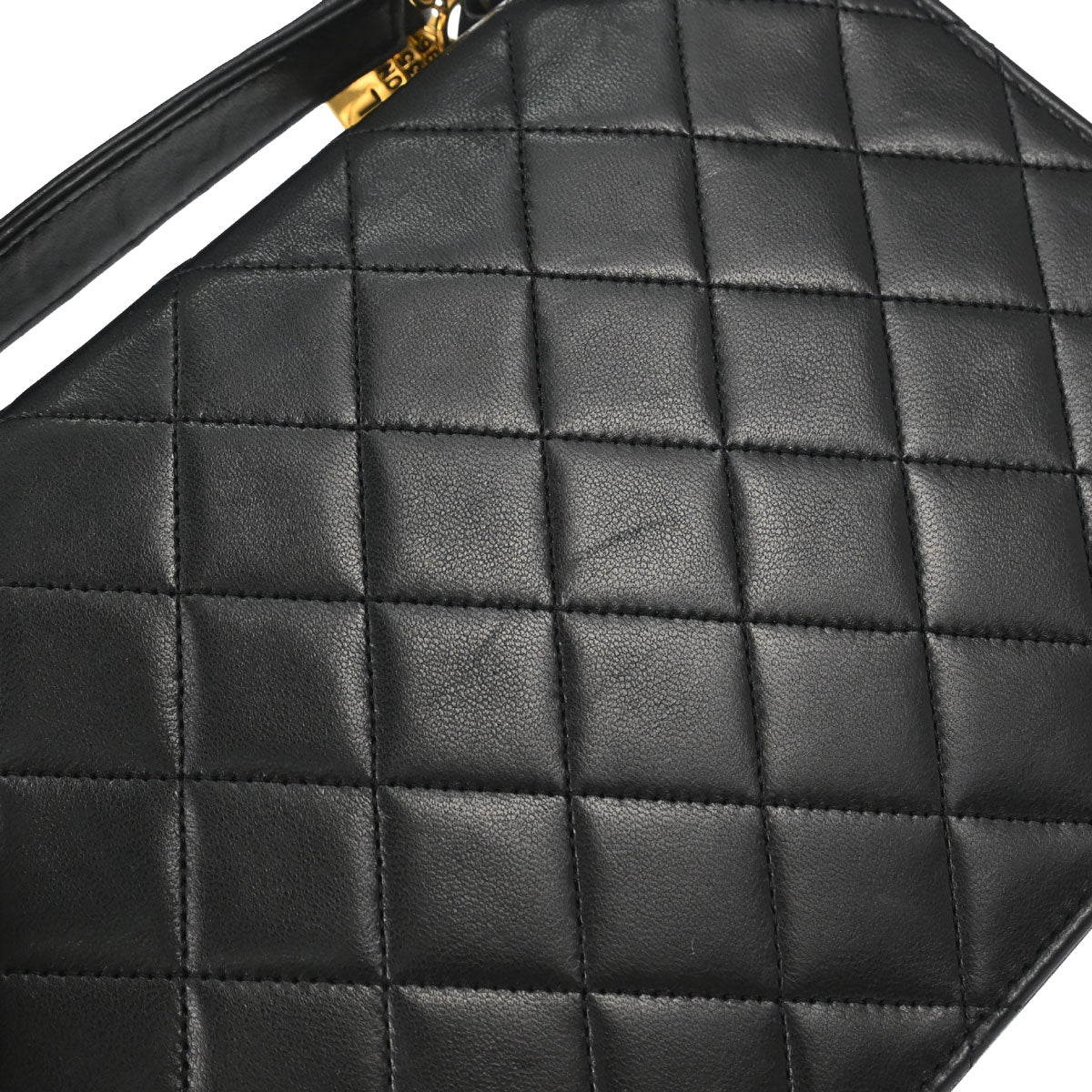 Chanel 1989-1991 Black Lambskin Double Turnlock 2way Shoulder Handbag