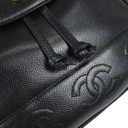 Chanel 1994-1996 Black Caviar Skin Triple CC Backpack